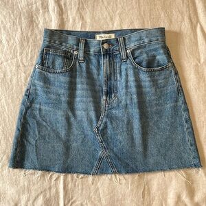 SOLD - Madewell "Rigid Denim" A-Line Mini Skirt | Size 26